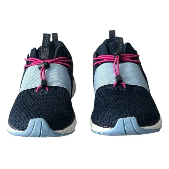 Vionic Berlin Bungee Lace Supportive Sneaker Shoe Women’s Size 7.5 Navy Blue