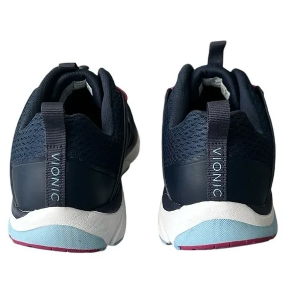 Vionic Berlin Bungee Lace Supportive Sneaker Shoe Women’s Size 7.5 Navy Blue