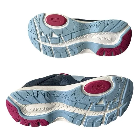 Vionic Berlin Bungee Lace Supportive Sneaker Shoe Women’s Size 7.5 Navy Blue