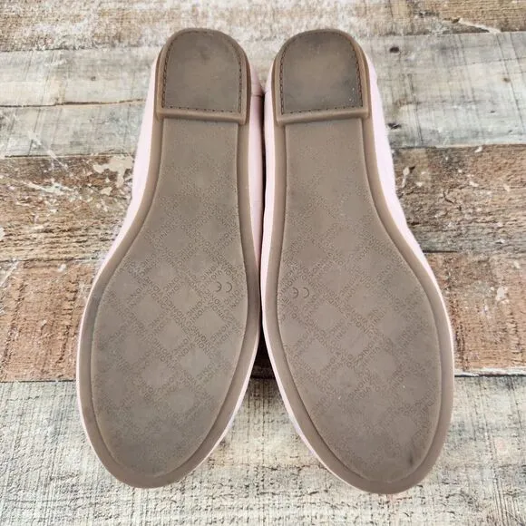 Vionic Caroll Women Sz 9.5 Ballerina Flats Slip On Pink Leather Comfort Shoes