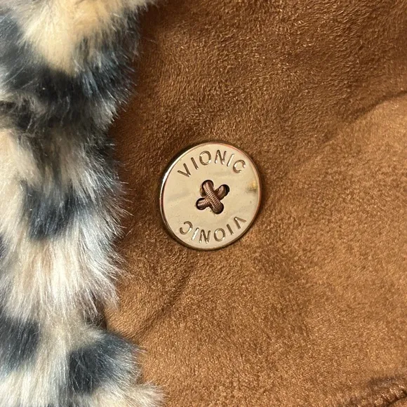 Vionic Fairfax Women's Faux Fur Lined Slipper Boots Chestnut Size 10 NEW!