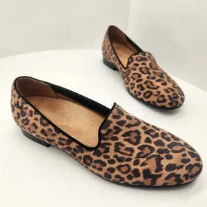 Vionic flats 6 tan leather loafers Willa II animal leopard print arch new $130
