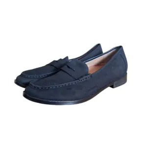 Vionic Loafers Women's Size 9 Suede Waverly Black Leather Slip On Penny Loafers