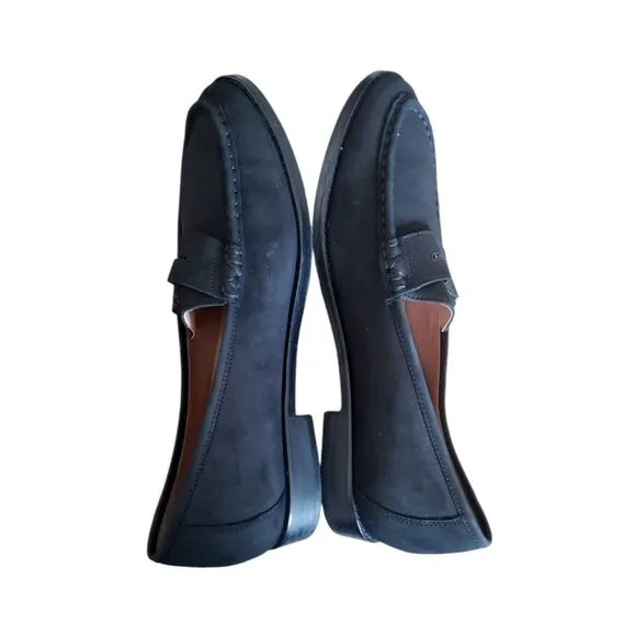 Vionic Loafers Women's Size 9 Suede Waverly Black Leather Slip On Penny Loafers