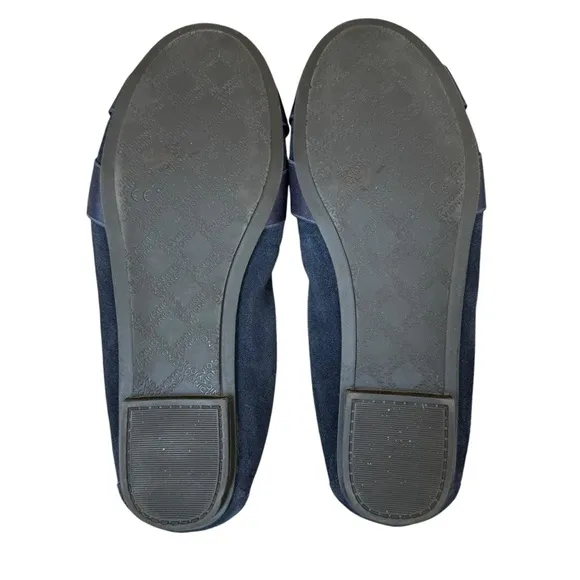 Vionic Maria Navy Suede Criss Cross Ribbon Ballet Flats Women's Size 8W