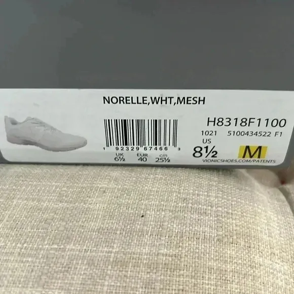 Vionic Norelle Bungee Lace Athletic Sneakers White 8.5