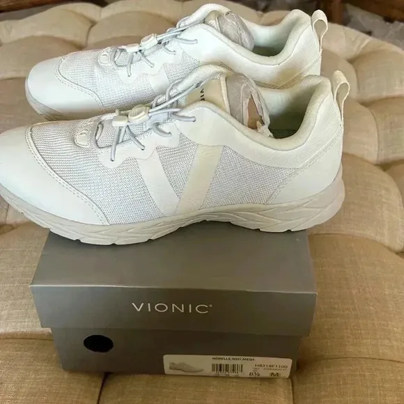 Vionic Norelle Bungee Lace Athletic Sneakers White 8.5