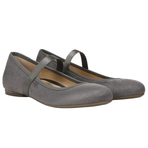VIONIC NWT 10 Joseline Mary Jane Flats in Pewter Shimmer • Gray Shimmer Shoes
