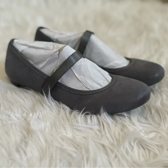 VIONIC NWT 10 Joseline Mary Jane Flats in Pewter Shimmer • Gray Shimmer Shoes