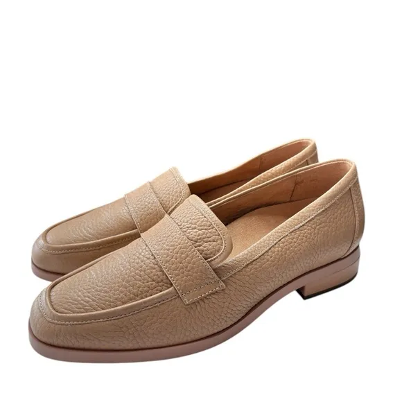 Vionic Sellah Loafers Womens Shoe Size 8.5 Tan Leather Slip On Casual Block Heel