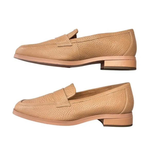 Vionic Sellah Loafers Womens Shoe Size 8.5 Tan Leather Slip On Casual Block Heel
