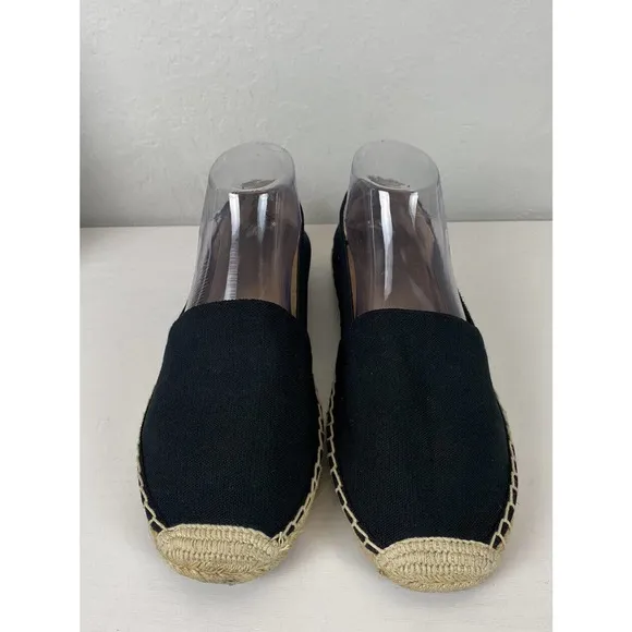 Vionic Valeri Women’s 9 Espadrilles Black Canvas Slip-Ons Flats EUC