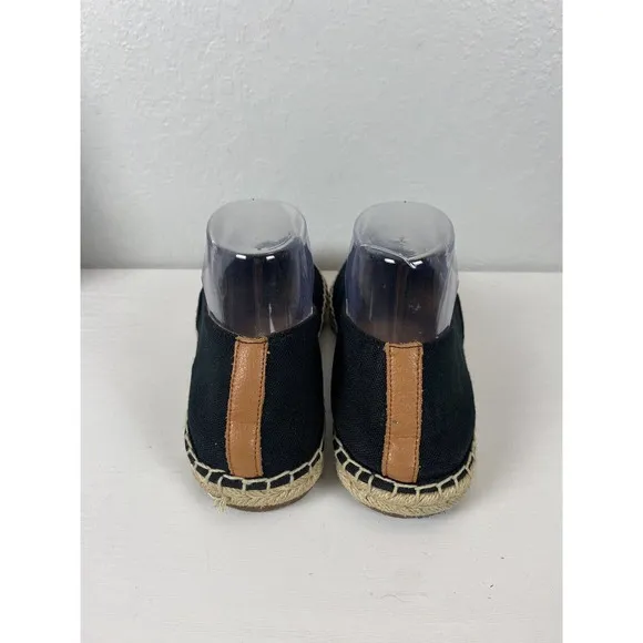 Vionic Valeri Women’s 9 Espadrilles Black Canvas Slip-Ons Flats EUC