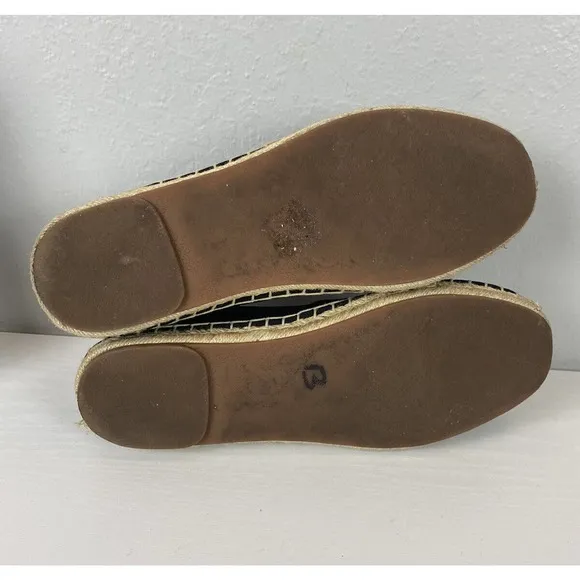 Vionic Valeri Women’s 9 Espadrilles Black Canvas Slip-Ons Flats EUC