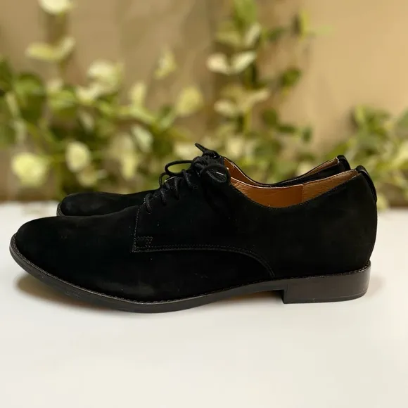 Vionic Weslyn Black Oxford Loafers Suede Leather Women’s Size 11
