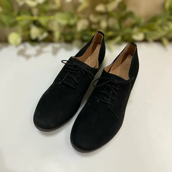 Vionic Weslyn Black Oxford Loafers Suede Leather Women’s Size 11