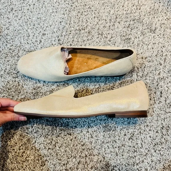 Vionic Willa II Cream Flats Metallic Gold ☀️ New ✨ Women’s Size 12