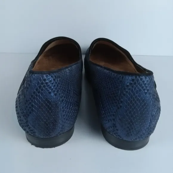 Vionic Willa II Loafers Womens 11 Blue Matallic Snakeprint Slip-On Flats Comfort