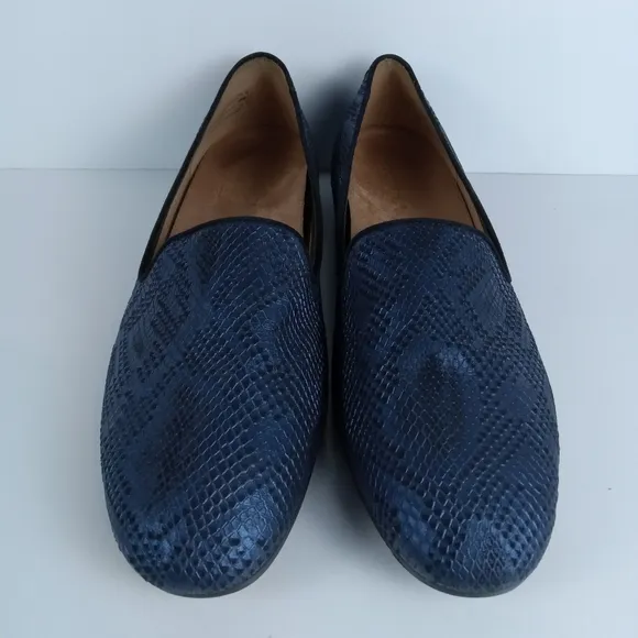 Vionic Willa II Loafers Womens 11 Blue Matallic Snakeprint Slip-On Flats Comfort