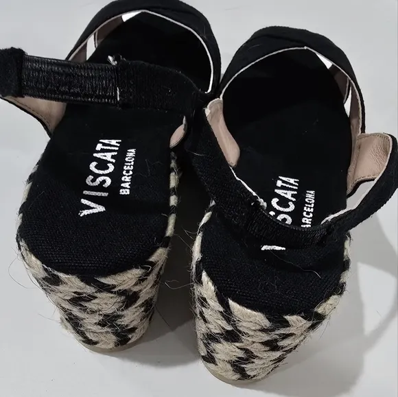 Viscata Black Peep Toe Espadrilles