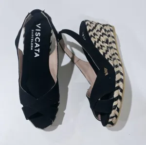 Viscata Black Peep Toe Espadrilles