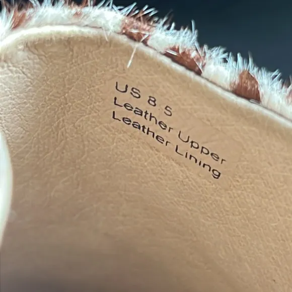 Vision Quest Babos Animal Print Hair On Cow Leather Babouche Sneakers 8.5