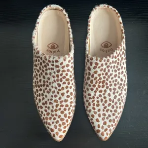 Vision Quest Babos Animal Print Hair On Cow Leather Babouche Sneakers 8.5