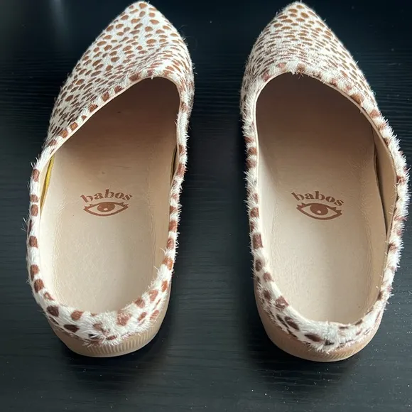 Vision Quest Babos Animal Print Hair On Cow Leather Babouche Sneakers 8.5