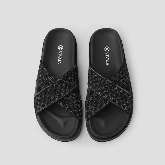 VIVAIA Criss Cross Slides Sandals Comfort Casual Summer Beach Shoes EU/40 US/9