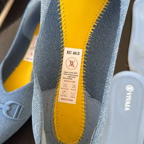 Vivaia Ena 2.0 Pointed Toe Flats Knit Denim Blue Sz 40.5 9.5