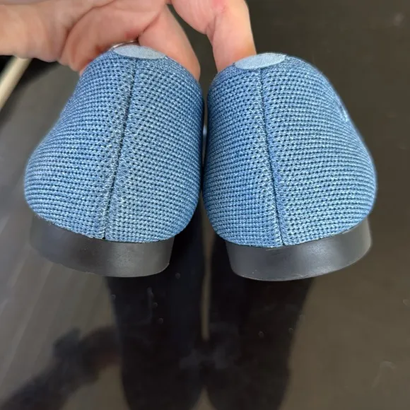 Vivaia Ena 2.0 Pointed Toe Flats Knit Denim Blue Sz 40.5 9.5