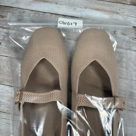 Vivaia Margot Mary Jane 10.5 Almond Square Toe Ballet Flat V-Cut Comfort