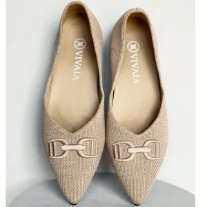 VIVAIA Pointed-Toe Flats Ena 2.0 Almond EU 37/US 7