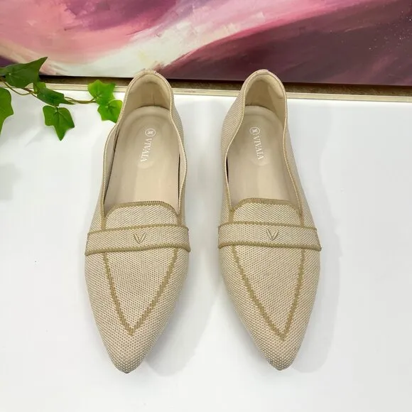 Vivaia Pointed-Toe Loafers In Nude peach Size EU 41 / US 9.5