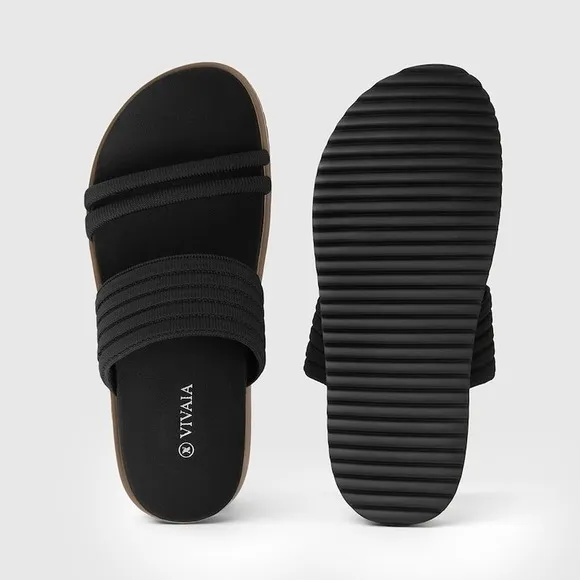 VIVAIA Round-Toe Slides black size EU/39 US/8