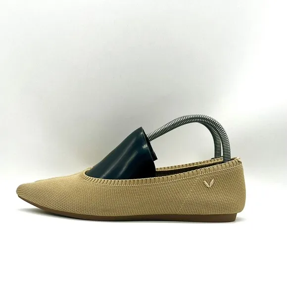 VIVAIA Shoes Women Size 8 Beige Pointed Toe Knit Ballet Flats