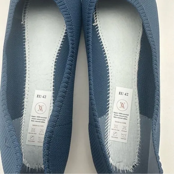 VIVAIA US 10.5 EU 42 Pointed-Toe Ballet Flats Aria Dark Blue Casual Workwear