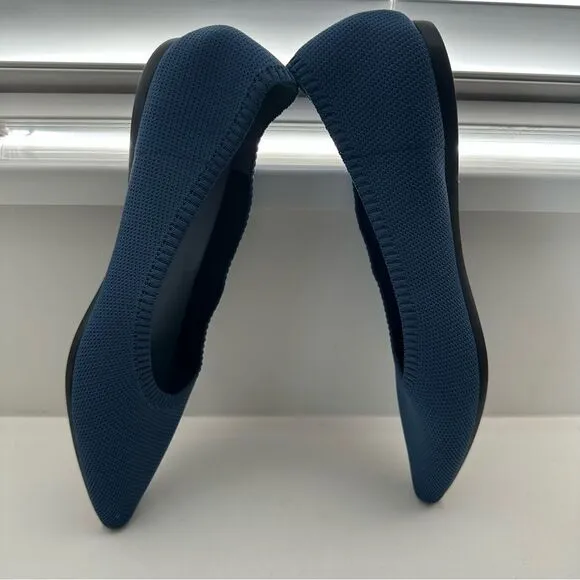 VIVAIA US 10.5 EU 42 Pointed-Toe Ballet Flats Aria Dark Blue Casual Workwear