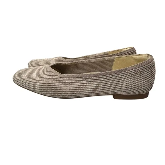 VIVAIA Women's Margot Ballet Flats Knit Square Toe Slip On Almond EU 41.5