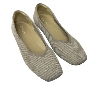 VIVAIA Women's Margot Ballet Flats Knit Square Toe Slip On Almond EU 41.5