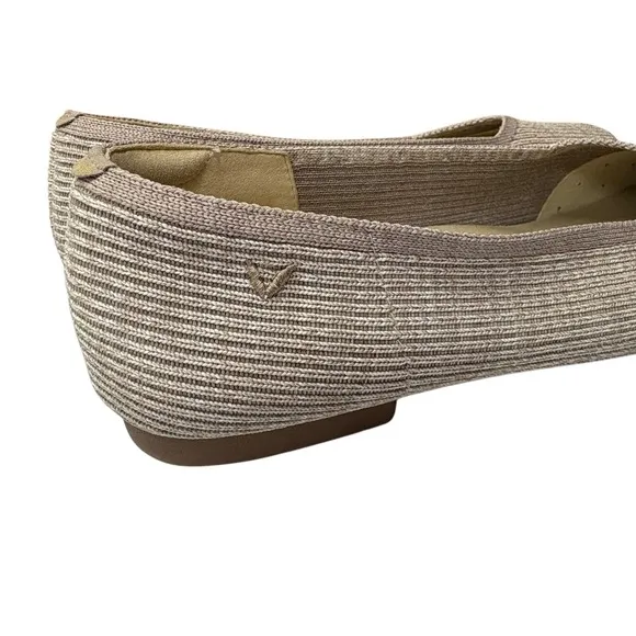VIVAIA Women's Margot Ballet Flats Knit Square Toe Slip On Almond EU 41.5