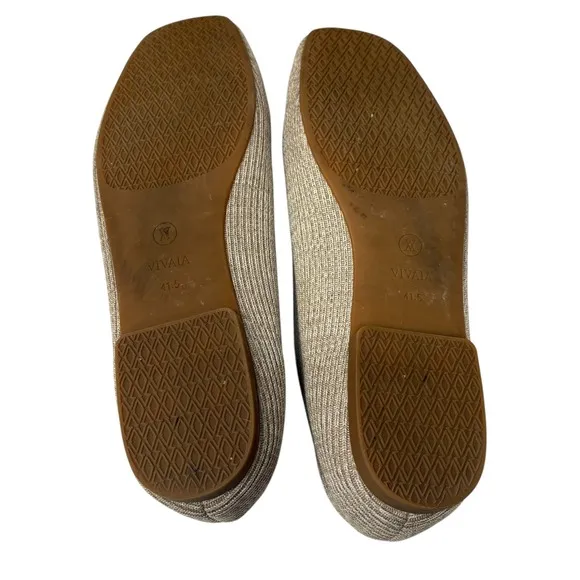 VIVAIA Women's Margot Ballet Flats Knit Square Toe Slip On Almond EU 41.5