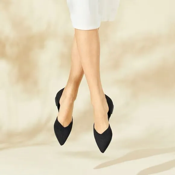 Vivaia Melia black pointed toe knit ballet flats women’s shoe size 40/9