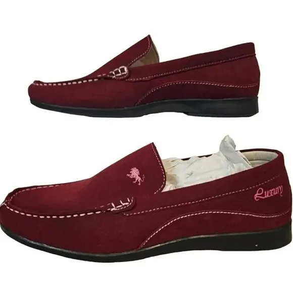 VLADO LUXURY ELITE Men’s RED BURGUNDY loafers shoes Size 8.5 or 12 NEW IN BOX