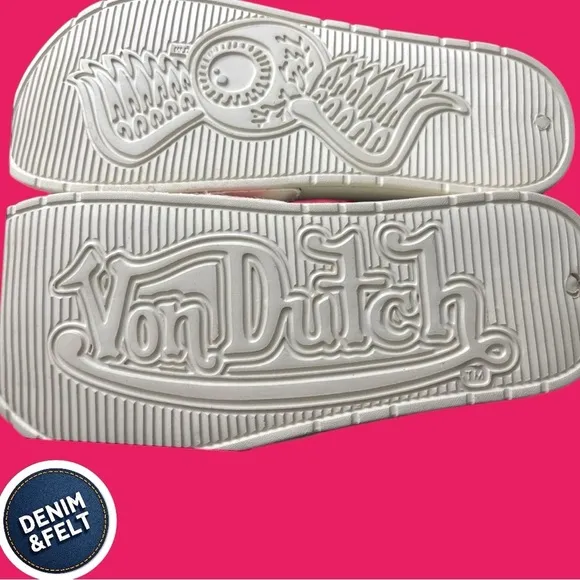 Von Dutch MEN'S PINK &amp; WHITE COW PRINT PONY HAIR SLIDES | NEW/NIB!! 🩷🐮
