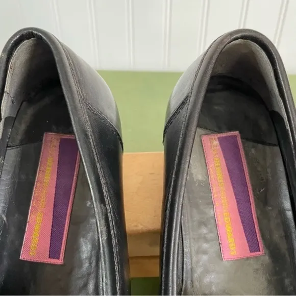 VTG Bennis Edwards Hand Beaded Mocs in Black Leather