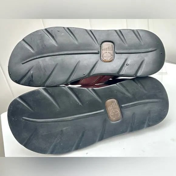 Vtg Dr Martens UK7 Red Leather Criss Cross Unisex Sandals Slides Women 9 Y2K Doc