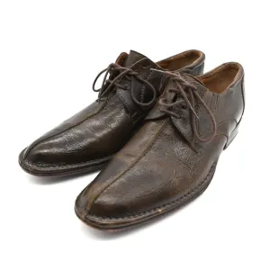 Vtg MEZLAN Loafers Mens Size 8.5 Derby Brown Leather Lace Up Academia Career 90s