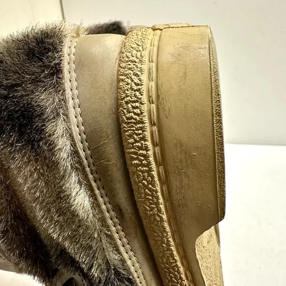 VTG RARE Quoddy 9614 Double Deerskin Leather Fur Moccasin Boots Mukluks USA 8