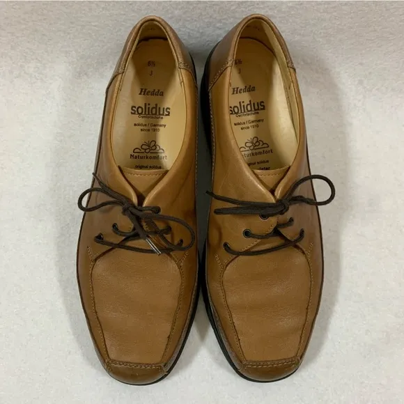 VTG Solidas German Made Leather Tie Loafers Preppy Grandpa Grunge